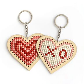 Llavero DIY Punto de Cruz Corazón Amore 