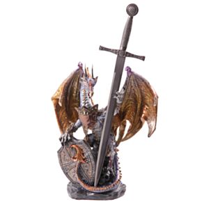 Figura Dragón Dragón Leyenda Oscura Con Escudo de Fuego