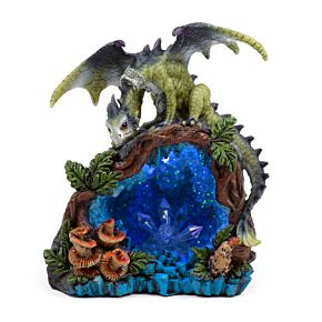 Figura de Dragón con Luz LED Bebé Dulces Sueños Cueva Cristal del Bosque