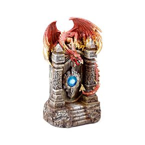 Figura de Dragón Leyendas Oscuras Puerta Mística de Fuego LED