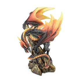 Dragón Leyendas Oscuras Fuego y Carbón sobre roca 