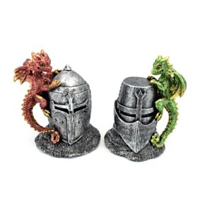 Figura Dragón Bebé Elementos sobre casco de caballero