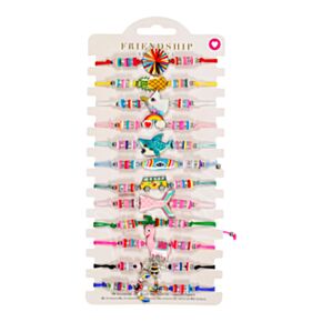 Pulsera Boho tejida diseño de playa con dijes de personajes
