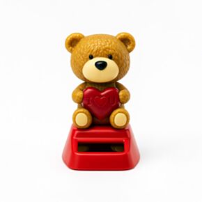 Muñeco Solar Osito con Corazón "I LOVE U" Amore