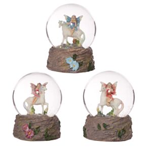 Bola de Cristal Hada Floral con Unicornio