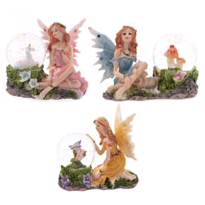 Figura Hada Hada Floral Sentada con Bola de Cristal