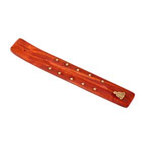 Quemador de Incienso de Madera de Mango Buda y  Estrellas