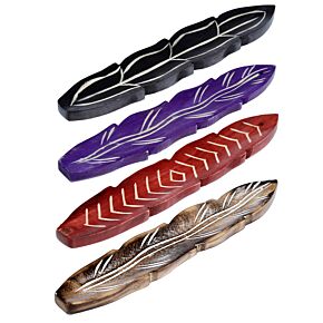 Quemador de Varillas Incienso Madera de Mango Forma de Pluma Quemador de Varillas Incienso Madera de Mango Forma de Pluma