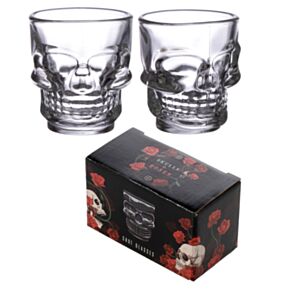Set de 2 Vasos de Chupito de Cristal Calavera 60ml