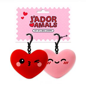 Set de 2 Llaveros de Peluche Mini Squidglys Corazones J'Adoramals 