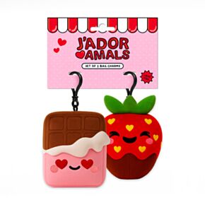 Set de 2 Llaveros de Peluche Mini Chocolate y Fresa Squidglys J'Adoramals 