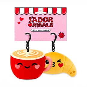 Set de 2 Llaveros de Peluche Mini Café y Croissant Squidglys J'Adoramals 