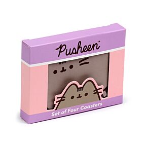 Set de 4 Posavasos con forma de Gato Pusheen Set de 4 Posavasos con forma de Gato Pusheen