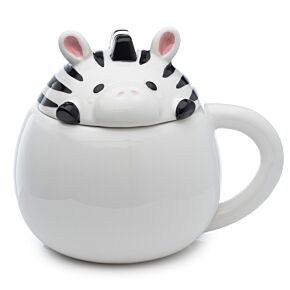 Taza de Cerámica con Tapa Cebra Animales Adorables Adoramals