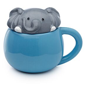 Taza de Cerámica con Tapa Elefante Animales Adorables Adoramals