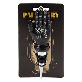 Tapón de Botella de Vino Reutilizable Mano Mántrica / Mano Tarot Negra