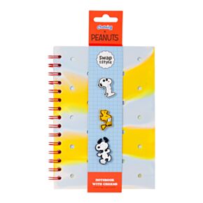 Libreta A5 de Papel Reciclado a Rayas Peanuts Snoopy & Woodstock 