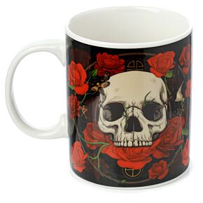 Taza de Porcelana Calavera y Rosas Taza de Porcelana Calavera y Rosas
