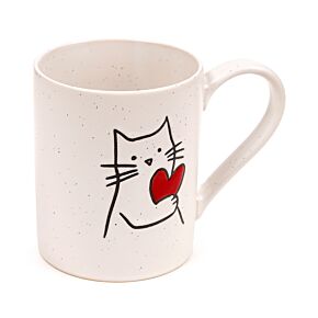 Taza de Gres con Gato y Corazón