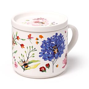 Taza de Porcelana y Posavasos Abejas y Néctar Taza de Porcelana y Posavasos Abejas y Néctar