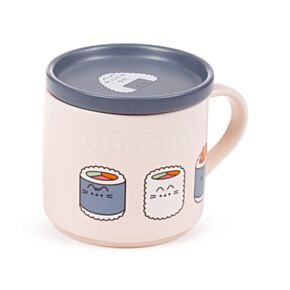 Taza de Porcelana y Posavasos Gato Pusheen Sushi Bar