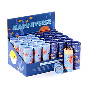 Tubo con 12 Lápices de Colores Mariniverse Universo Marino