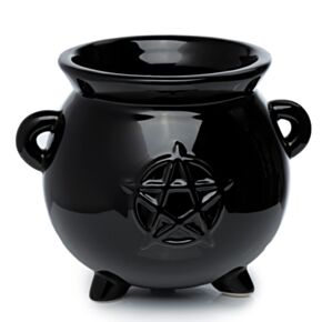 Macetero de Cerámica con Forma Caldero de las Brujas Negro