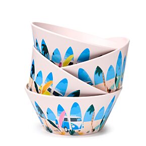 Set de 4 Boles para Picnic RPET Caravana VW Volkswagen T1 Camper Olas 