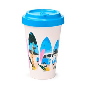 Taza para Llevar RPET Caravana VW Volkswagen T1 Camper Olas 400ml