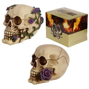Figura Calavera Calavera y Rosas Moradas