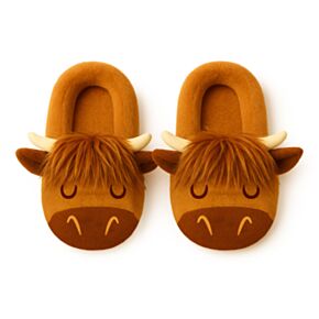 Zapatillas de Peluche Antideslizantes Vaca Escocesa Highland Coo EU36-38