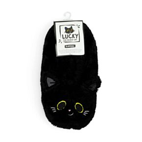 Zapatillas de Peluche Antideslizantes Gato Negro Lucky The Black Cat EU36-38