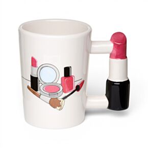 Taza de Cerámica Asa con Forma de Pintalabios