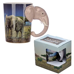 Taza de Cerámica Asa con Forma de Cabeza de Elefante