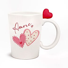 Taza de Cerámica Asa con forma Corazón Corazones Amore Taza de Cerámica Asa con forma Corazón Corazones Amore