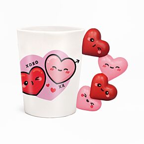 Taza de Cerámica con asa en forma de corazón J'Adoramals Heart XOXO Taza de Cerámica con asa en forma de corazón J'Adoramals Heart XOXO