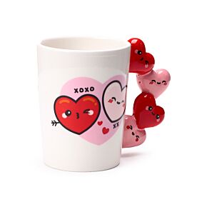 Taza de Cerámica con asa en forma de corazón J'Adoramals Heart XOXO Taza de Cerámica con asa en forma de corazón J'Adoramals Heart XOXO