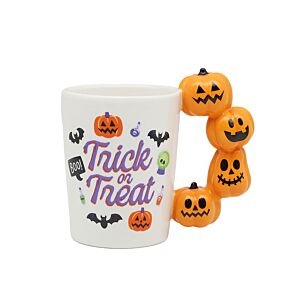 Taza de Cerámica Asa con forma de Calabazas Spooky Espeluznante Taza de Cerámica Asa con forma de Calabazas Spooky Espeluznante