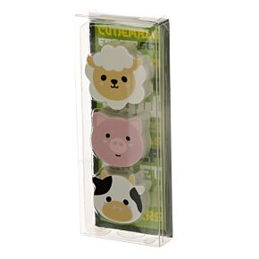 Set de 3 Gomas de Borrar Animales Adorables de Granja Adoramals