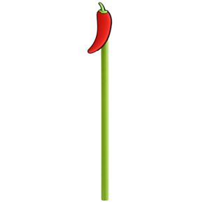 Lápiz con tope de PVC Pimiento Rojo Picante