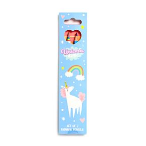 Set de 2 Lápices Arcoíris Unicornio Mágico 