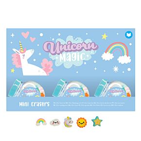 Bote de Mini Gomas de Borrar Unicornio Mágico