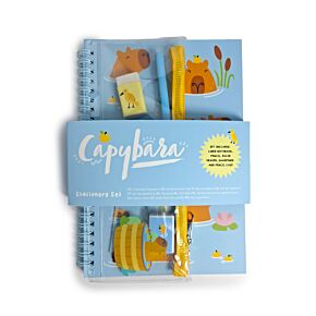 Libreta de Anillas con Estuche y 6 Artículos de Papelería Capibara