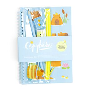 Libreta de Anillas con Estuche y 6 Artículos de Papelería Capibara