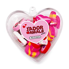 Bote de Mini Gomas de Borrar Corazón J'Adoramals 