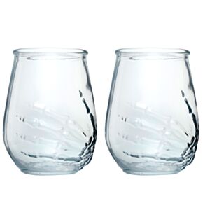 Juego de Dos Vasos de Cristal Mano de Esqueleto