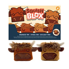 Juguete Estrujable de Peluche Squish Blox Vaca Escocesa Highland Coo 