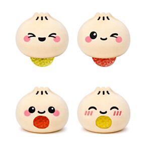 Juguete Estrujable de Peluche Queasy Squeezies Bao Bun Foodiemals