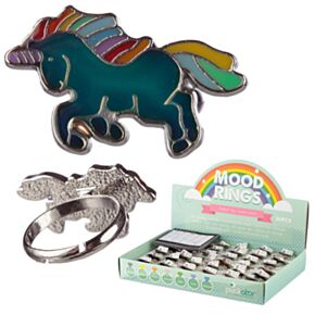 Anillos de Estado de Ánimo Unicornio y Arcoíris Encantados