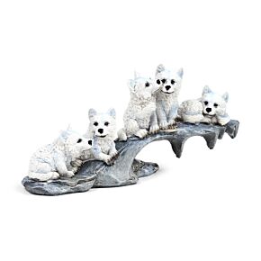 Figura Cachorros Lobo Jugando en la Piedra